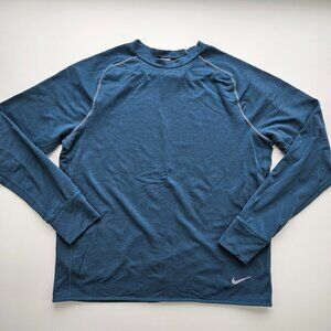 Nike Men's Running Crew Neck Pullover Sweatshirt Thumb Holes Dri-Fit Large